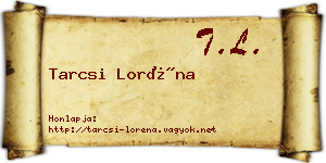 Tarcsi Loréna névjegykártya